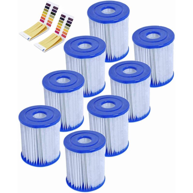 Filterkartuschen für Bestway Größe i für Schwimmbäder für Bestway Schwimmbadpumpe, aufblasbarer Schwimmbadfilter, einfache Installation (8 Stück)