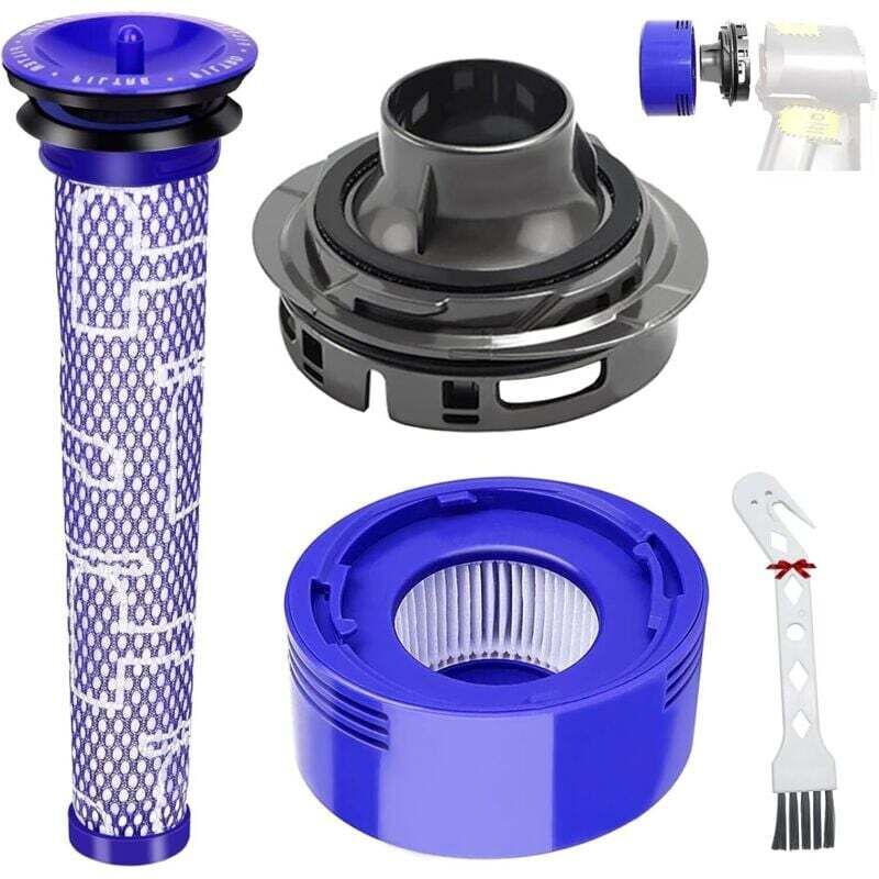 Filterzubehör für Dyson V7 V8 Staubsauger, hintere Motorabdeckung + hinterer HEPA-Filter + Ersatzfilterset für Dyson V7 V8 Staubsauger