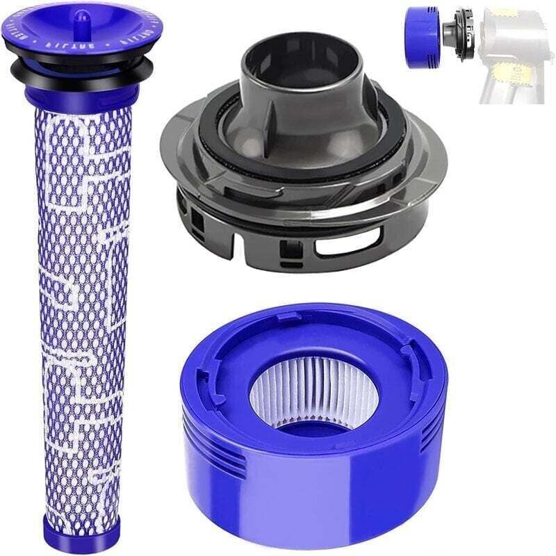 Filterzubehör für Dyson V7 V8 Staubsauger, XU, Hintere Motorabdeckung + Hinterer Filter + Ersatzfilterset für Dyson V7 V8 Staubsauger - KZQ