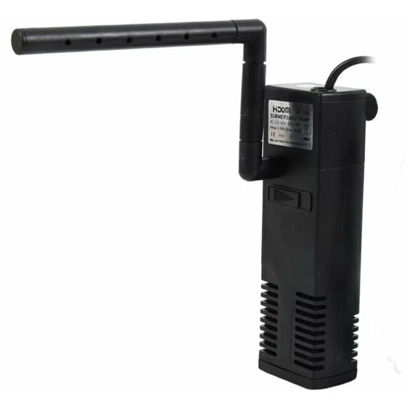 Innenfilter für Aquarium 20L-60L, 3W/4W Einstellbare Innenfilterpumpe mit Filterschwämmen für Aquarium