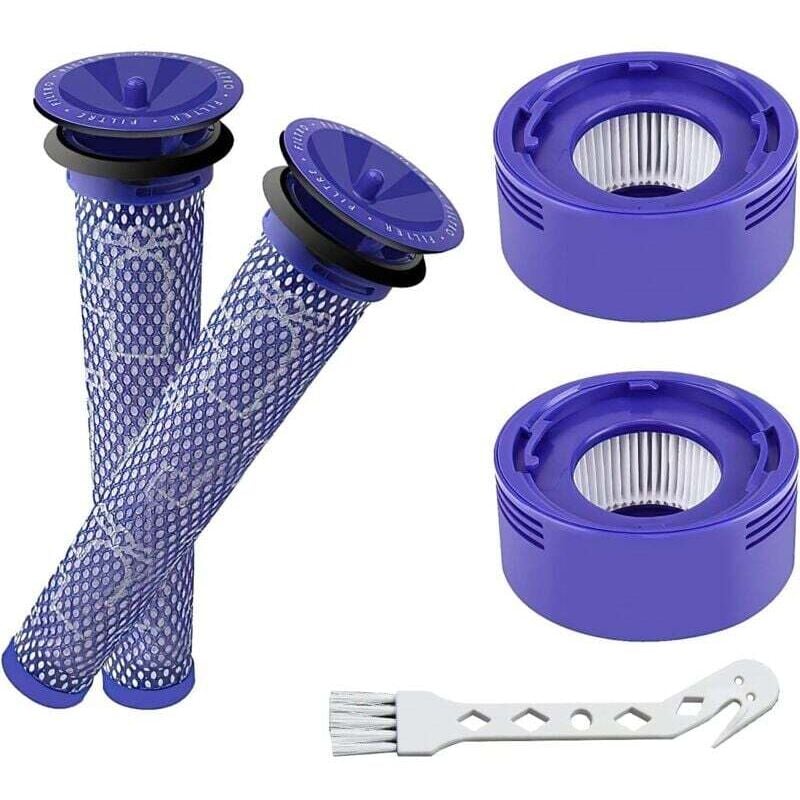 Filtro V7 V8 per Dyson, confezione da 4 filtri di ricambio per aspirapolvere Dyson V7 V8 Absolute Animal Motorhead Animal, 2 post-filtri HEPA, 2