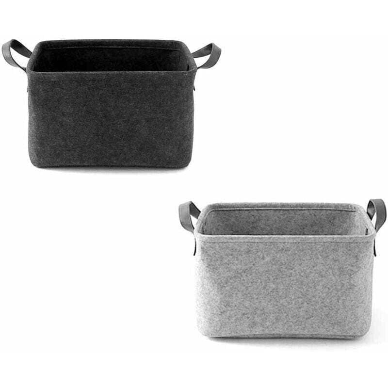 Filz-Aufbewahrungsbox, mit zwei Griff-Filzkörben, dient als Aufbewahrungsbox für Kleidung, Handtücher, Toilettenartikel, Babyprodukte, Bücher usw. 2