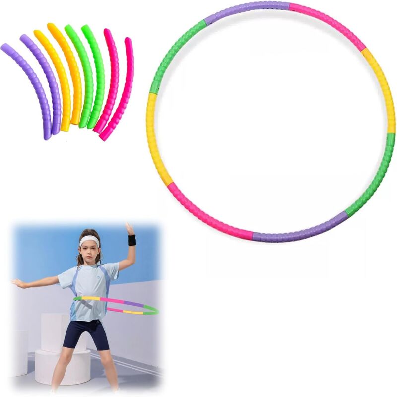 Fitness-Hula-Hoop-Reifen, 8-teilig, für Kinder, verstellbares Gewicht, Kinder-Hula-Hoop-Reifen, Kinder-Gymnastikreifen