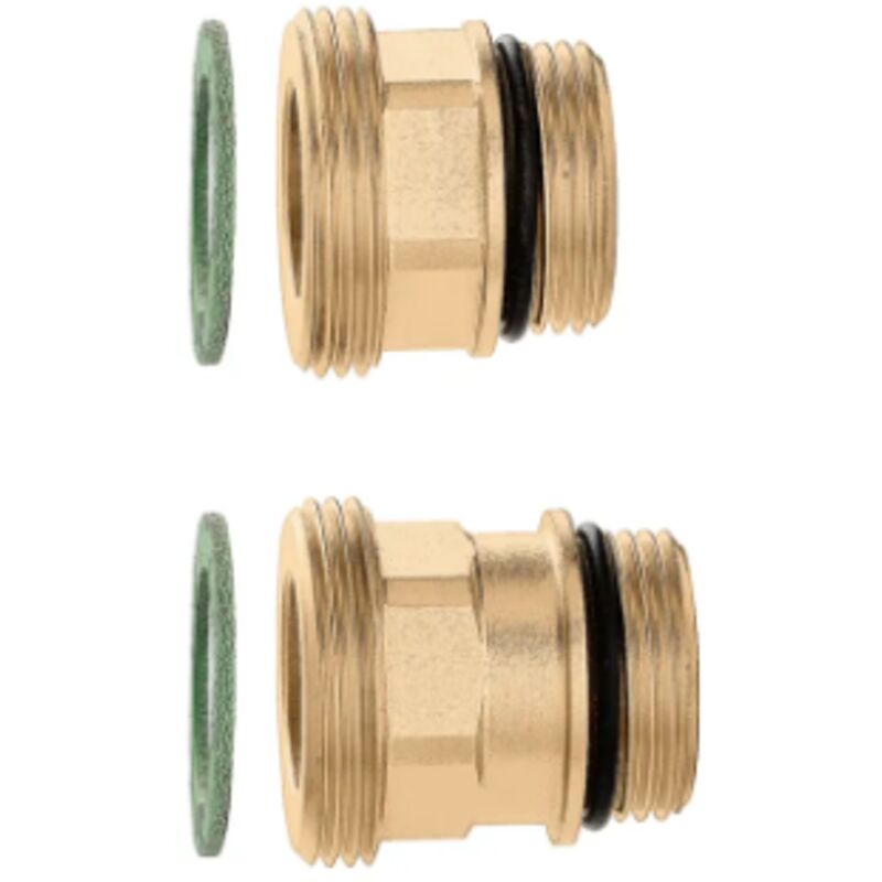 Paar Fittings mit Dichtungen für den Anschluss der Geräte der Serie 182 an die Verteiler der Serien 662 und 664. Caleffi 675005 1 1/4'M