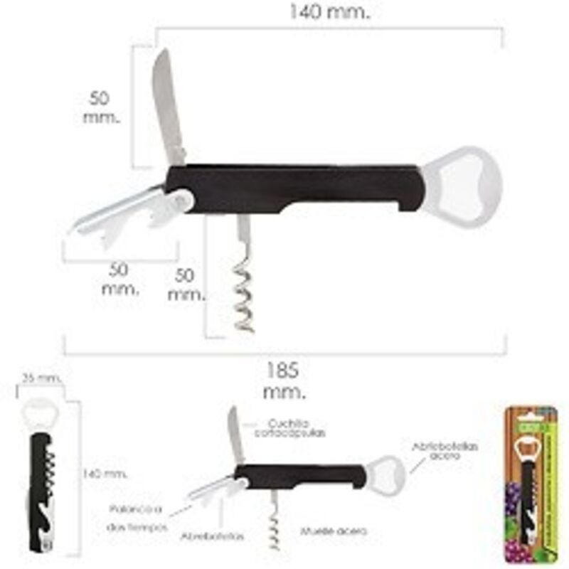 Flaschenöffner und Korkenzieher mit Capper