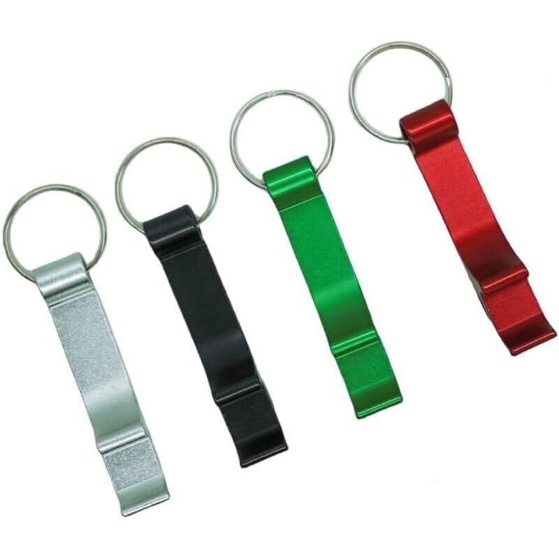 Flaschenöffner 4 Stück, kompakt, leicht und langlebig (schwarz, silber, rot, grün)