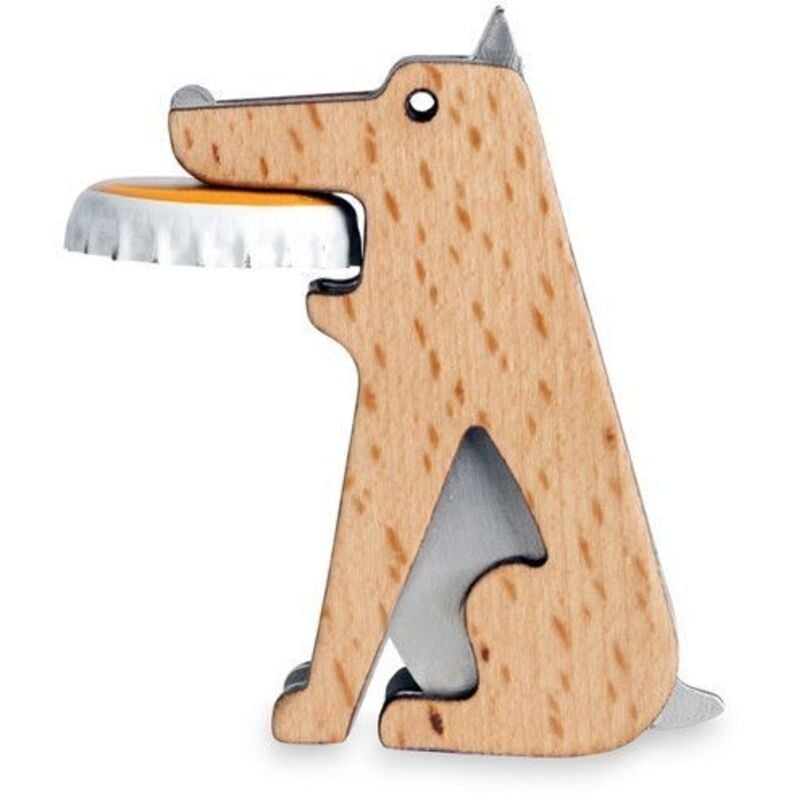Flaschenöffner - Geschenk Maestro - Hund - Holz - 1 Stück - Originell und niedlich