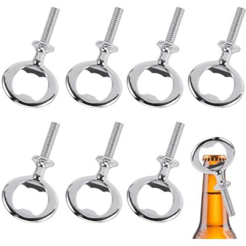 Flaschenöffner Set, 8 Stück Einsätze Kits Bierflaschenöffner, Rohling FlaschenöFfner für Hochzeit, Metall Gewinde Bieröffner, Bierkorkenzieher für
