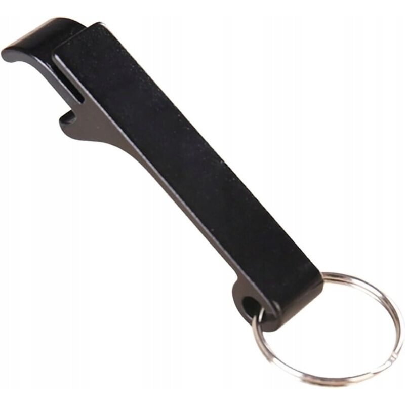 Flaschenöffner Universal Schlüsselanhänger Aluminium Schwarz Klassisch