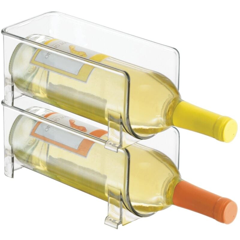 Flaschenregal (2er-Set) – Stapelbares Kunststoff-Flaschenregal für Flaschen Wein, Limonade oder andere Getränke – Modernes Weinregal für 1 Flasche –