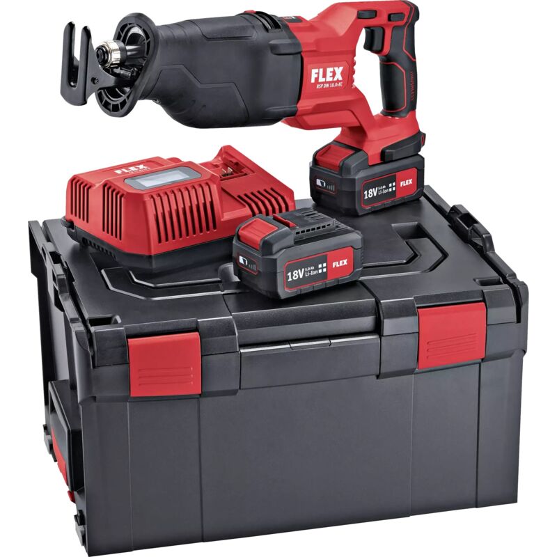 Flex - 18V Pendel-Säbelsäge rsp dw 18.0-EC/5.0 Set - im Koffer 2 Akkus + Ladegerät - 469084
