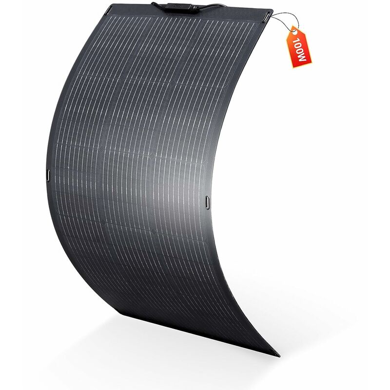 Allpowers - Flexible Solar Panel 100W etfe Photovoltaic Solar Module, for Roof rv Motorhome Boat Cabin Van Uneven Surfaces SF100