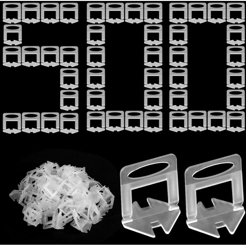 Fliesen-Nivelliersystem, 500 Stück 3,0 mm Nivellierlaschen zum Verlegen von Fliesen, Werkzeuge zum Bau von Keramikwänden