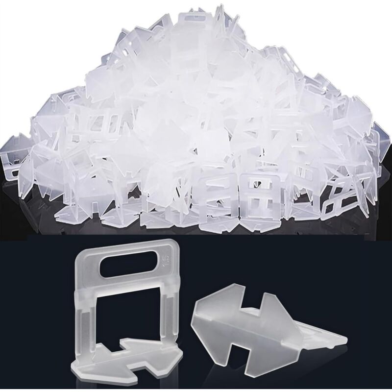 Fliesen Nivelliersystem 500 Stück Laschen Zuglaschen 1,5 mm Fugenbreite, Verlegesystem Werkzeug für Fliesen Höhe 3-15mm