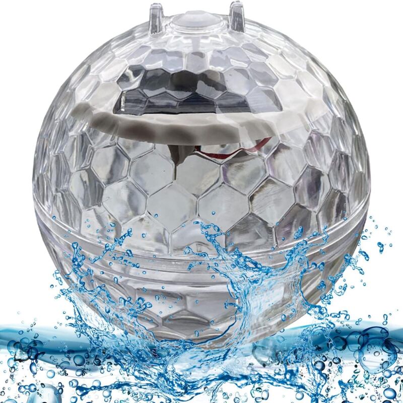 Memkey - Solar-Wasser-Schwimmkugel-Lampe, hängende Kugel, wasserdichtes LED-Licht mit 7 wechselnden Farben, solarbetriebene Wasser-Schwimmkugel-Lampe