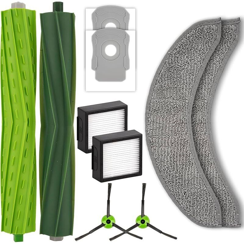 FOREHILL 10-teiliges Ersatzteilset, kompatibel mit iRobot Roomba Combo j7, Combo j7+, Combo j9+, Combo 10 Max Saugroboter, 2 Reinigungspads