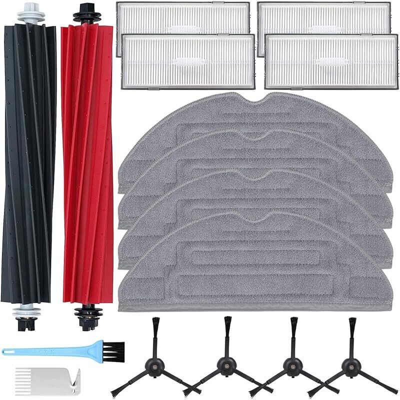 FOREHILL AiLomey Zubehörset für Roborock S8 Pro Ultra, Ersatzteile für Roborock S8 / S8 Plus, 2 Hauptbürsten, 4 Filter