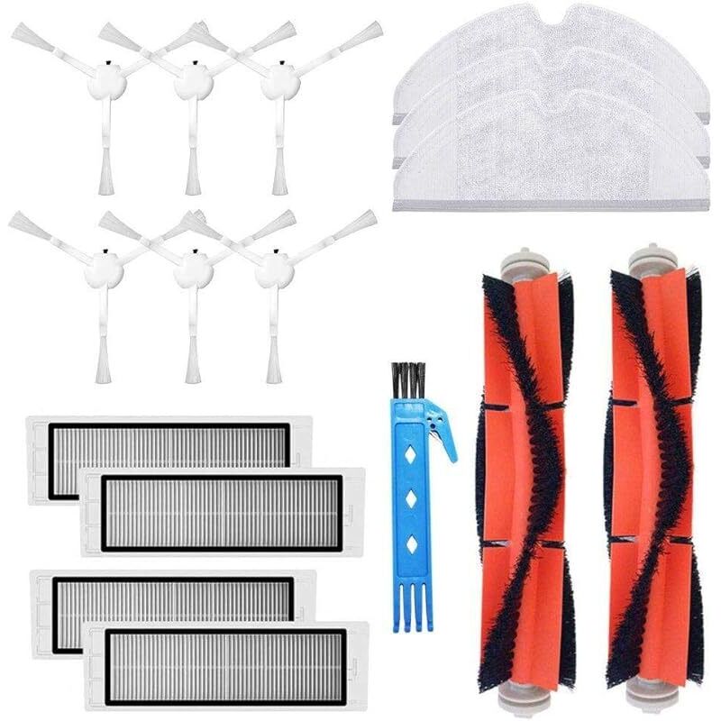 FOREHILL Zubehörset für Xiaomi XM200022 Saugroboter Xiaomi 1C Roboterteile: 2 Hauptbürsten, 4 Seitenbürsten, 6 Filter