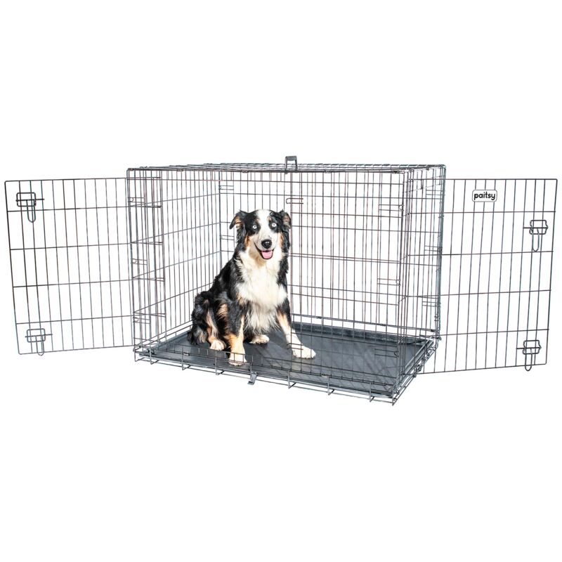 FortressooXL Hundebox, Transportbox für mittelgroße Hunde, 107x71x77cm, faltbar, 2 Türen, abnehmbares Tablett, für den Innenbereich Paitsy