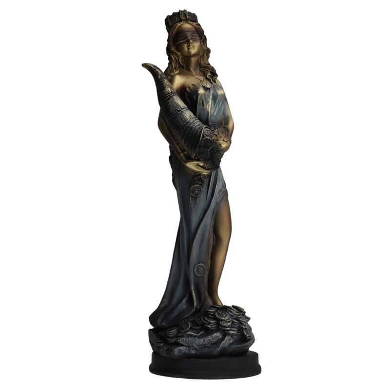 Fortuna-Statue mit verbundenen Augen, Glücksdekoration für Zuhause, 35 cm