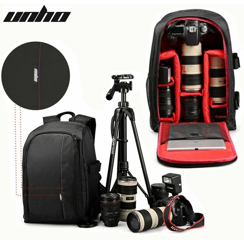 Fotorucksack Kamera Rucksack wasserdichte Kamerarucksack Groß Kamera Tasche mit Stativhalterung Regenschutz für Canon Nikon Sony