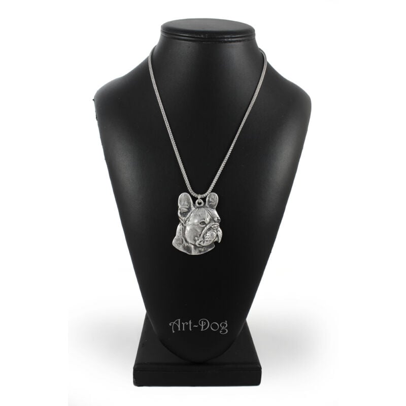 Französische Bulldogge I - Hundehalskette, Hundeanhänger an Silberkette, Schmuckunikate von Art-Dog