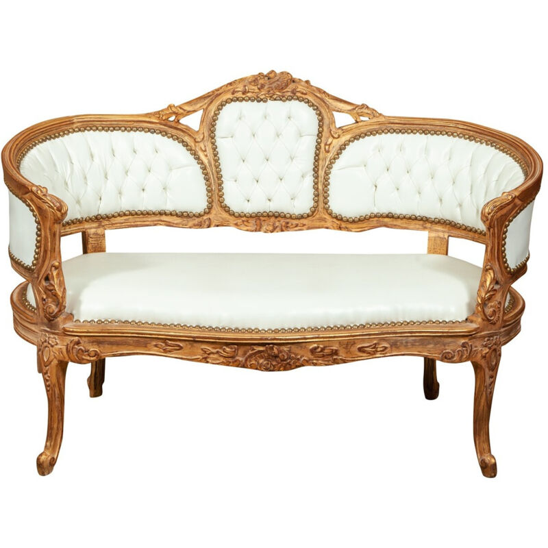 Französisches Sofa im Louis XVI-Stil aus massivem Buchenholz