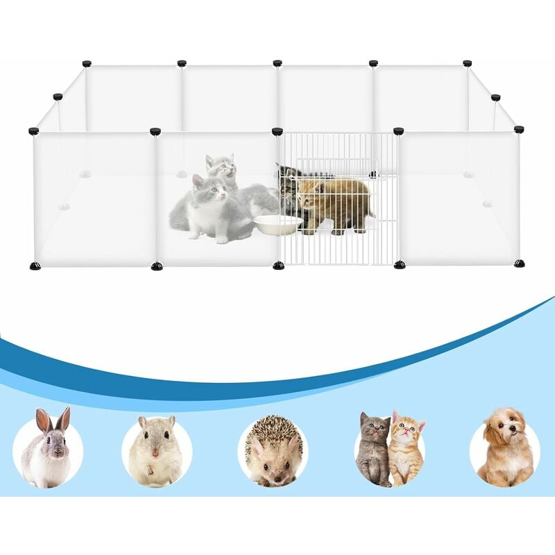 YARDIN Freilaufgehege Kaninchen Freigehege aus Kunststoff, Meerschweinchen Gehege Kleintiergehege Außen, Kleintierkäfig Welpenauslauff Hasengitter