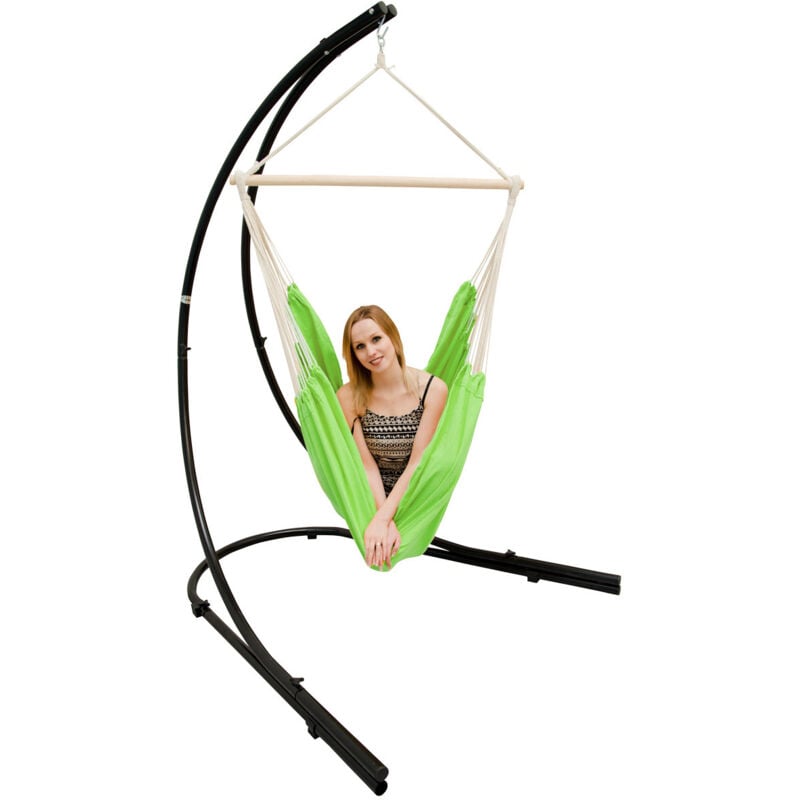 Xxl Hängesessel mit Gestell Hängestuhl für 2 Hängeliege Hängesitz Lime Grün