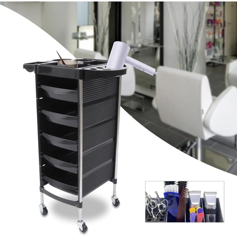 Friseurwagen Bedienungswagen Beauty Rollwagen Salonhilfe Friseur Arbeitswagen Wagen 6 Etagen Friseur Wagen