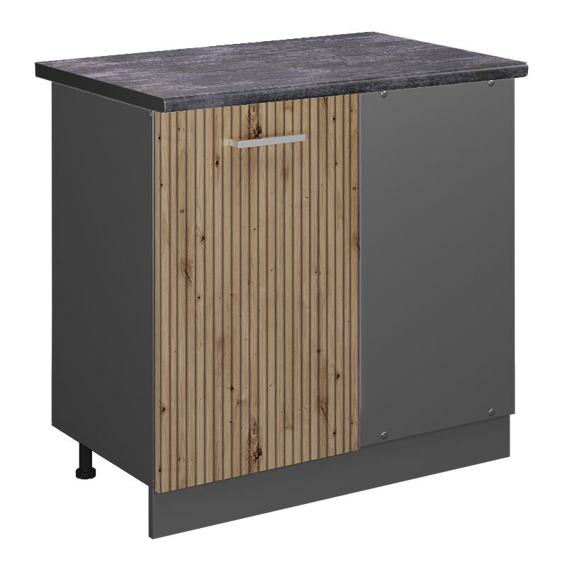 Vicco - Eckunterschrank R-Line, Artisan-Eiche, 86 cm, ap Anthrazit