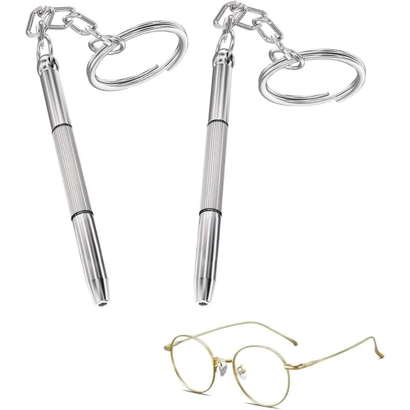 Frypay 2 Stück 4 in 1 Brillenschraubendreher Reparaturset, Torx, Metall, Reparatur-Set für Brillen, Sonnenbrillen, Uhren, Schmuck, Laptops,