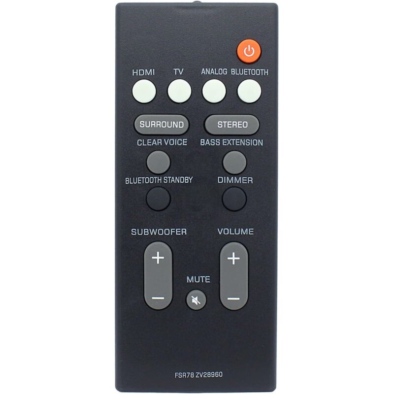 FSR78 ZV28960 Ersatzfernbedienung für Yamaha Soundbar ATS-1060 ATS-1070 ATS-2070 YAS-106 YAS-107 YAS-207 YAS-CU207 NS-WSW42 YAS-108 ATS-1080 YAS-408