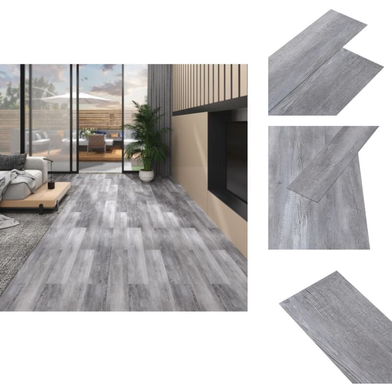 PVC-Fliesen 5,02 m² 2 mm Selbstklebend Matt Holz Grau - PVC-Böden - Selbstklebende Fliesen - Vinylboden - Wohnraumgestaltung - Küchenboden