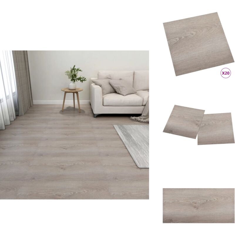 PVC-Fliesen Selbstklebend 20 Stk. 1,86 m² Taupe - pvc Fliesen - Selbstklebender Bodenbelag - Vinylboden - Tapete - Wohnraum Dekoration