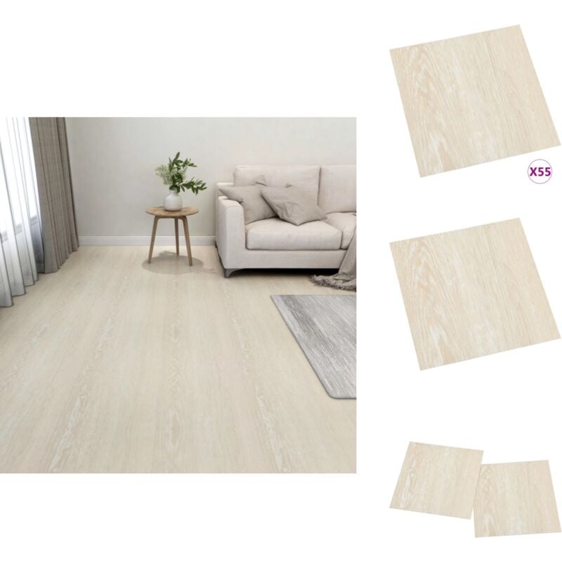 Vidaxl - PVC-Fliesen Selbstklebend 55 Stk. 5,11 m² Beige - pvc Fliesen - Selbstklebender Boden - Vinylboden - Wohnraum Dekoration - Badezimmer Boden