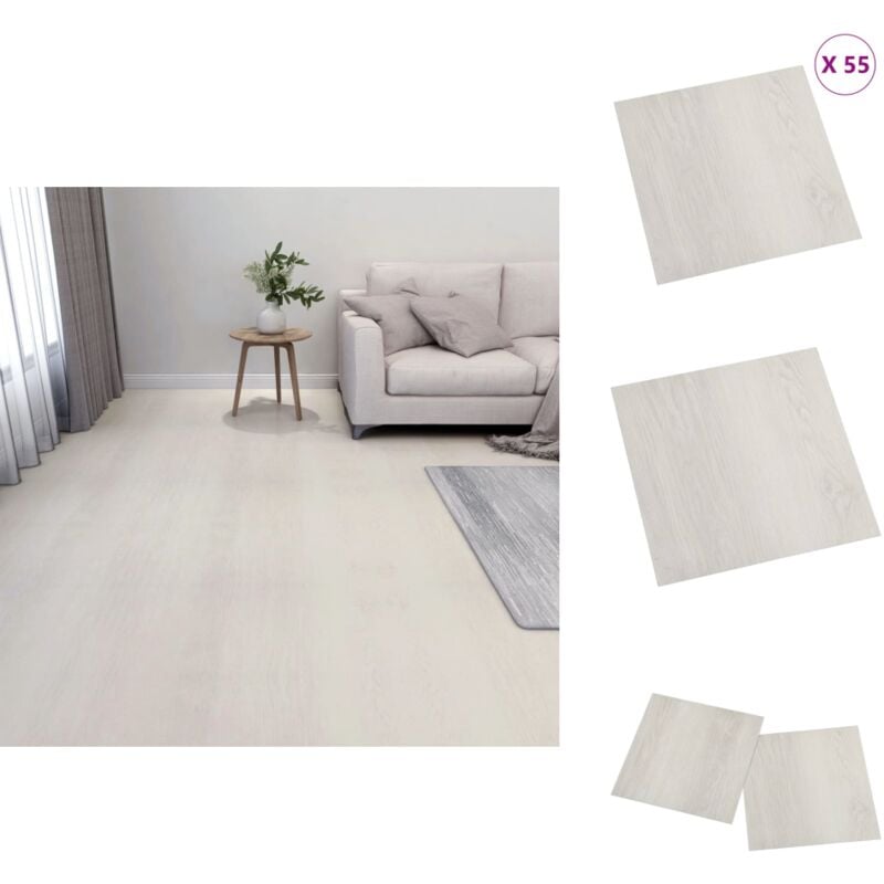 PVC-Fliesen Selbstklebend 55 Stk. 5,11 m² Beige - pvc Fliesen - Selbstklebender Bodenbelag - Vinylboden - Wohnzimmerboden - Küche Boden