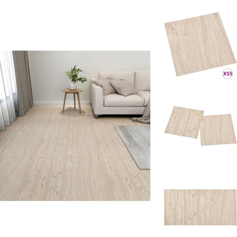 Vidaxl - PVC-Fliesen Selbstklebend 55 Stk. 5,11 m² Hellbraun - pvc Fliesen - Selbstklebender Bodenbelag - Vinylboden - Wohnzimmer Boden - Küche Boden