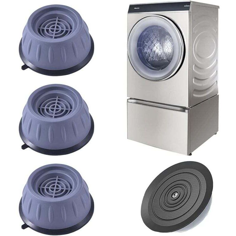 Füße für Waschmaschinen, 4 Stück Waschmaschinenfüße mit Gummipads, Antivibrationsfüße für Waschmaschinen und Trockner, Antivibrationspads für