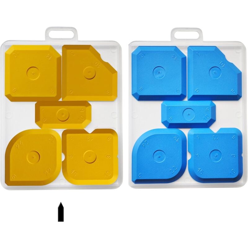 Jusch - FUGSET5G Professioneller Glätteisen-Glätteisen aus Acryl-Silikon, Extraktor für perfekte Verbindungen, 5er-Set, 1 x 5 Stück, Gelb