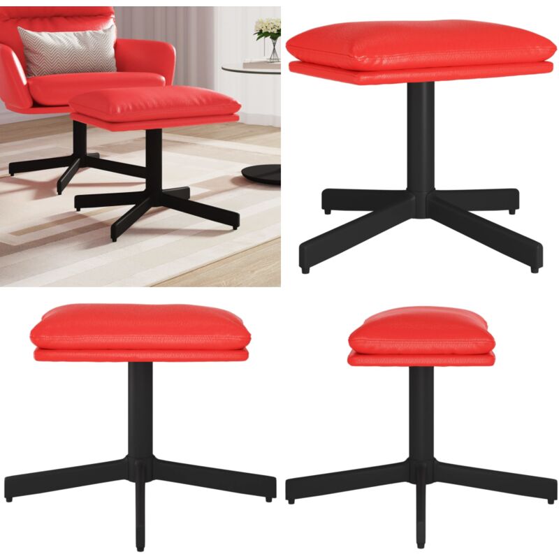 Fußhocker Rot 60x60x36 cm Kunstleder - Fusshocker - Hocker - Beistelltisch - Lounge Möbel - Rot - Home & Living