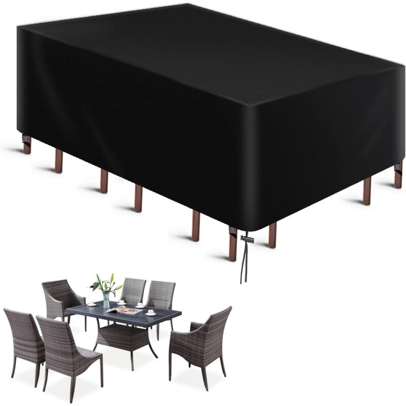 Abdeckung für Gartenmöbel, rechteckige Abdeckung für Gartentische, wasserdichte UV-Schutzabdeckung für Gartenmöbel, Abdeckung für Outdoor-Tische aus