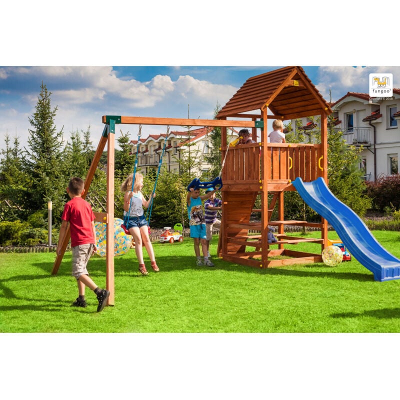 Fungoo Spielturm 'Joy Move + Step On Free Time', teak