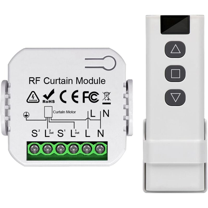 Funk-Rollladensteuerung Rollladenmotor-Nachrüstsatz: Funksteuerung für Rollläden, Jalousien und Markisen bestehend aus RF-Fernbedienung und