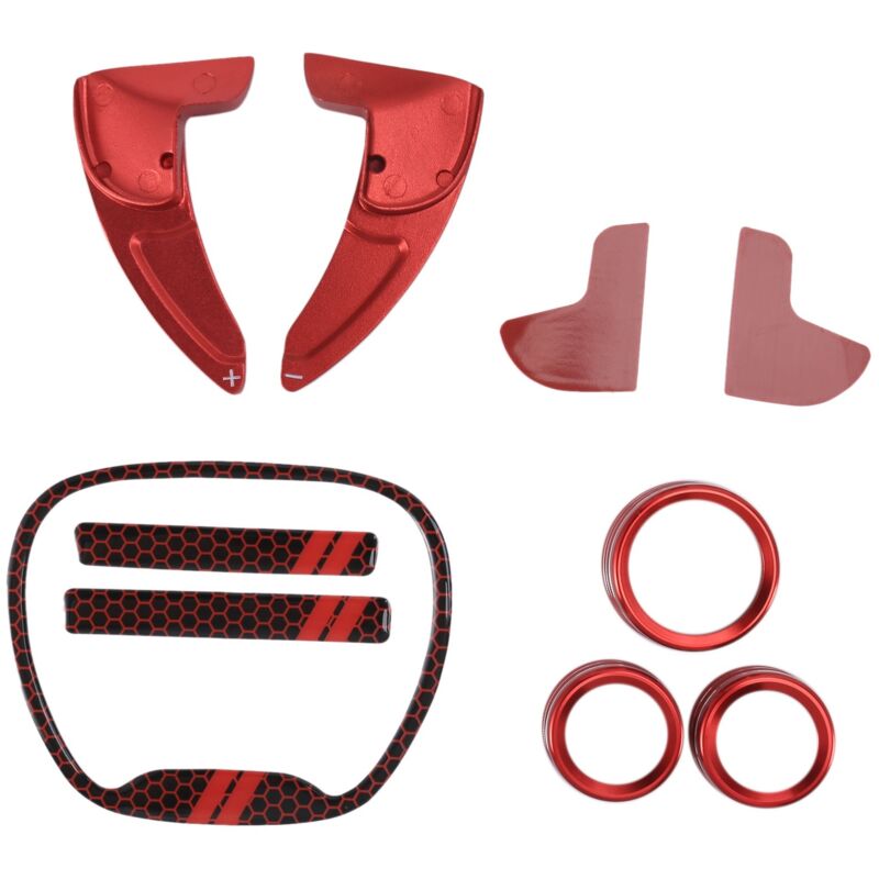 Tlily - Für Dodge Challenger Charger Durango 2015-2020 Lenkrad Schaltwippe + Emblem Kit + Klimaanlage Schalter cd Taste