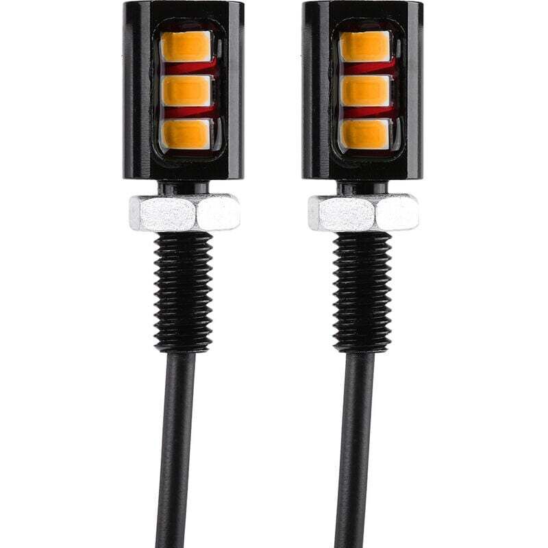 Für Motorrad-Kennzeichenbeleuchtung, Auto-/Motorrad-Kennzeichenbeleuchtung, 12V universelle Aluminium-Kennzeichenbolzenleuchte mit 3 LEDs (Gelb)