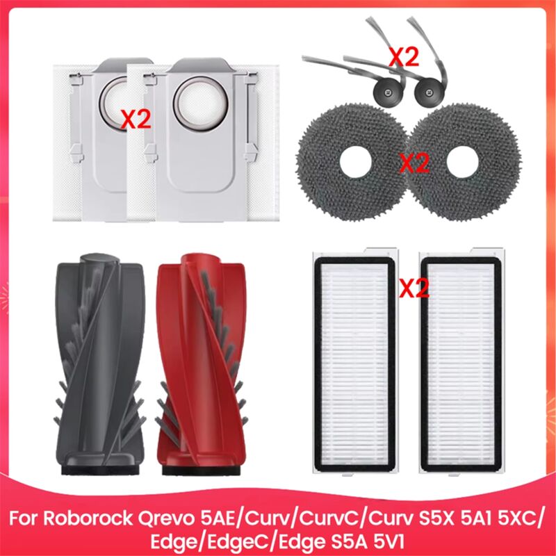 Für Qrevo Edge/Qrevo Edge S5A Wichtigsten Seite Pinsel Hepa-Filter Staub Tasche Mopp Tuch Ersatz Teile