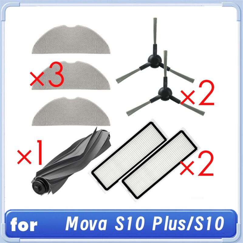 Für S10 Plus/S10 Roboter-Staubsauger, Walzen-Seitenbürste, HEPA-Filter