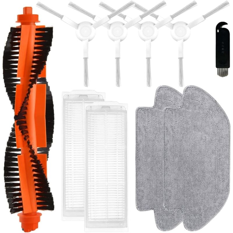Für Xiaomi Mijia 2S / Mop Pro / STYJ02YM Roboterstaubsauger, Für Xiaomi S12 / T12 B106GL Roboterstaubsauger, 1 Hauptbürste, 4 Seitenbürsten, 2