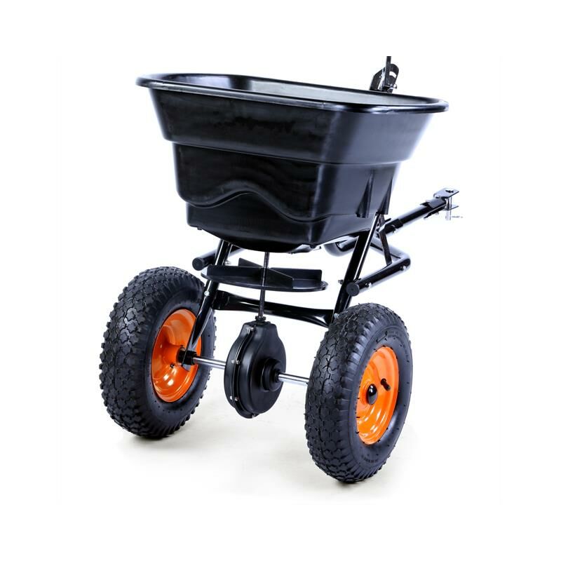 FX-GS36S Streuanhänger für 36kg Streugut - Salzstreuer mit Anhängerkupplung - Saatgutstreuer Düngerstreuer Handstreuer Streuwagen - Fuxtec